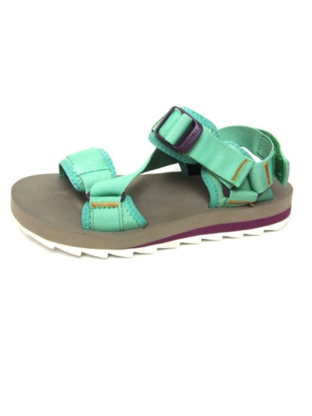 Merrell Women's Mint Green Strap Sandals with Purple Trim